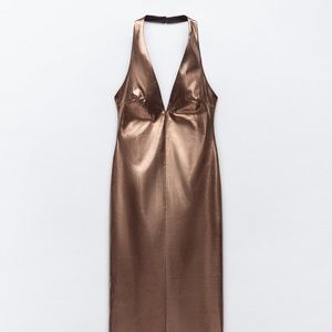 Bronze halter dress